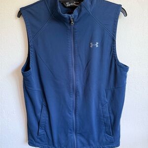 Men’s S Navy Under Armour Loose Fit Sleeveless Full Zip Golf Vest